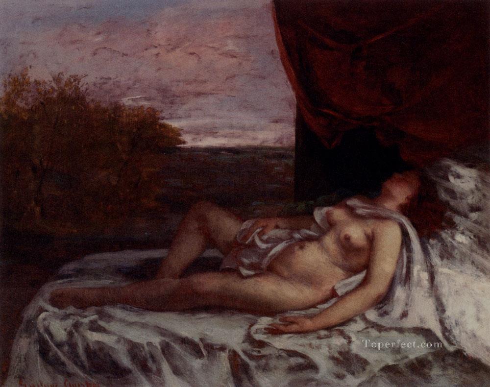 Femme Nue Endormie Realist Realism painter Gustave Courbet Oil Paintings